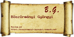 Böszörményi Gyöngyi névjegykártya
