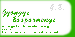 gyongyi boszormenyi business card