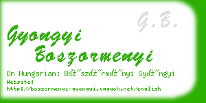 gyongyi boszormenyi business card